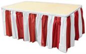 Red & White Stripes Table Skirting
