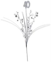 Glittered "40" Metallic Star Spray