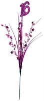 Glittered "16" Metallic Star Spray