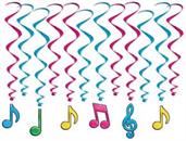 Neon Musical Notes Whirls