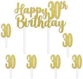 Happy "30th" Birthday Cake Topper
