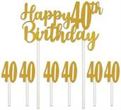 Happy "40th" Birthday Cake Topper