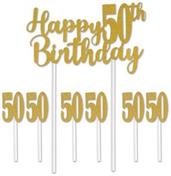 Happy "50th" Birthday Cake Topper