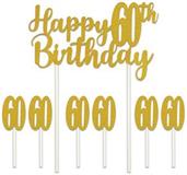 Happy "60th" Birthday Cake Topper