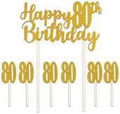 Happy "80th" Birthday Cake Topper