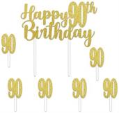 Happy "90th" Birthday Cake Topper