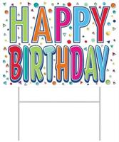 Plastic Happy Birthday Yard Sign