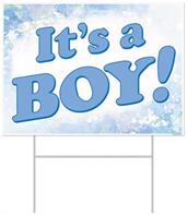 Plastic It's A Boy! Yard Sign