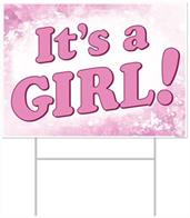 Plastic It's A Girl! Yard Sign