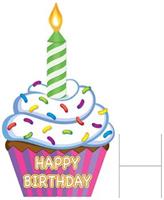 Plastic Jumbo Cupcake Yard Sign