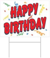 Plastic Happy Birthday Yard Sign