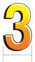 Plastic "3" Yard Sign