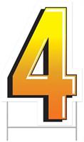 Plastic "4" Yard Sign