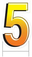 Plastic "5" Yard Sign