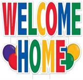 Plastic Jumbo Welcome Home Yard Sign Set