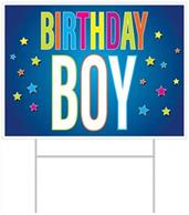 Plastic Birthday Boy Yard Sign