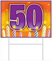 Plastic "50" Birthday Yard Sign