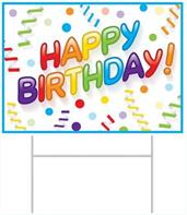 Plastic Happy Birthday! Yard Sign