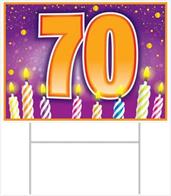 Plastic "70" Birthday Yard Sign