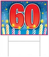 Plastic "60" Birthday Yard Sign