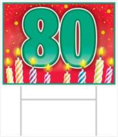 Plastic "80" Birthday Yard Sign