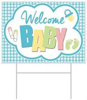 Plastic Welcome Baby Yard Sign