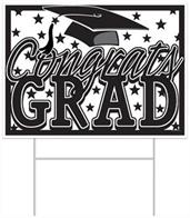 Plastic Congrats Grad Yard Sign