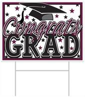Plastic Congrats Grad Yard Sign