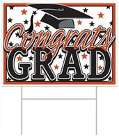 Plastic Congrats Grad Yard Sign