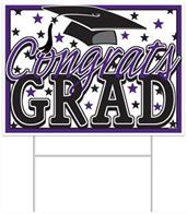 Plastic Congrats Grad Yard Sign