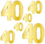 Foil "40" Birthday Cutouts