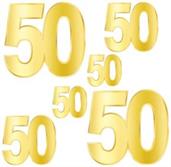 Foil "50" Birthday Cutouts