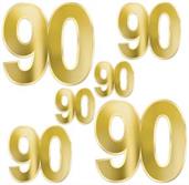 Foil "90" Birthday Cutouts