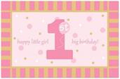 Plastic 1st Birthday Floor Mat