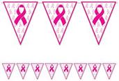 Pink Ribbon Pennant Banner