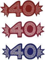 "40" Mini Glittered Foil Cutouts