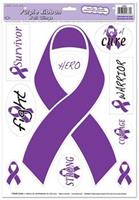 Purple Ribbon/Find A Cure Peel 'N Place