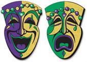 Jumbo Gltrd Comedy&Tragedy Face Cutouts