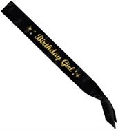 Glittered Birthday Girl Satin Sash