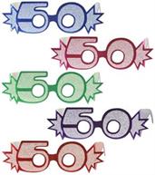 "50" Glittered Foil Eyeglasses
