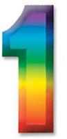 Multi-Color Plastic 3-D Number "1"