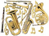 Gold Foil Musical Instrument Cutouts