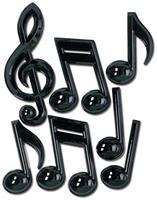 Black Plastic Musical Notes