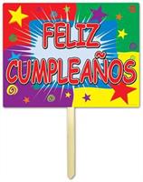 Plastic Feliz Cumpleanos Yard Sign