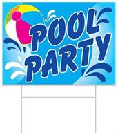 Plastic Pool Party Yard Sign
