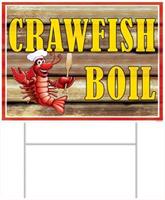 Plastic Crawfish Boil Yard Sign
