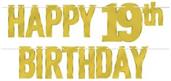Foil Happy "19th" Birthday Streamer