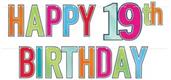 Foil Happy "19th" Birthday Streamer