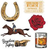 Vintage Horse Racing Mini Cutouts