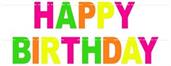 Neon Happy Birthday Streamer
